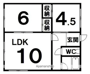 愛国コーポラス【102号室】の間取り