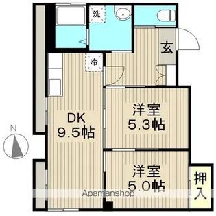 カーサ山本【303号室】の間取り