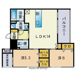オーク大濠西【305号室】の間取り