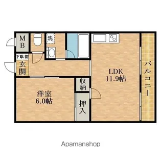 ラビタマンション【202号室】の間取り