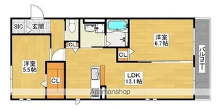 ハイムメゾン長居公園通【3F西側号室】の間取り