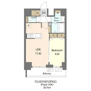 S−RESIDENCE新宿早稲田AVELIS【6階】の間取り