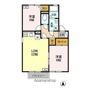 ヴューライラック【2階】の間取り