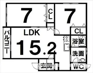 ル・ソレイユⅢ【101号室】の間取り