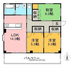 北新田2階取りきり【2階】の間取り