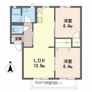 フレグランス上杉 A棟【A102号室】の間取り