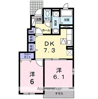 アルカンシェルB【1階】の間取り