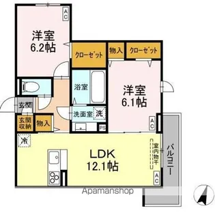 ビューテラスⅡ【2階】の間取り