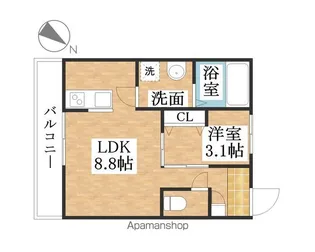 ティンガーラ須ケ口 EAST【3階】の間取り