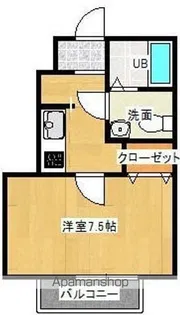 アーバンフラッツ夕顔瀬【A102号室】の間取り