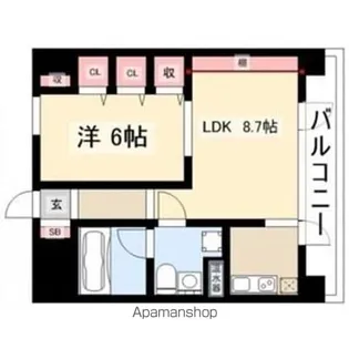 ラクール泉【703号室】の間取り