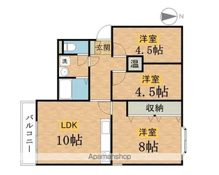 タウンハウスKUDOH【401号室】の間取り