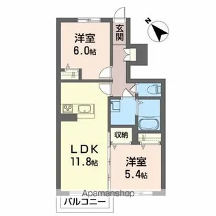 グリーンセント久留米【1階】の間取り