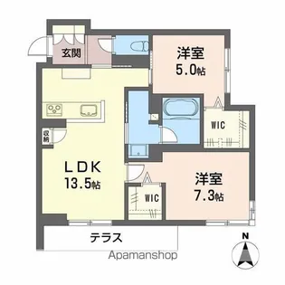 シャーメゾンエバンス【1階】の間取り