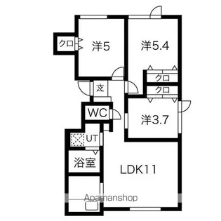 フラット61【102号室】の間取り