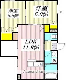 LAU CALM【202号室】の間取り