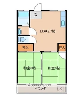 コーポ柳橋【205号室】の間取り