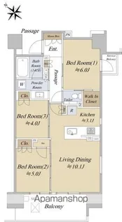 シティハウス巣鴨【13階】の間取り