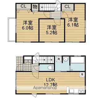東京都福生市北田園1丁目【一戸建】の間取り