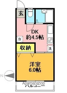 フラットハギワラ【2-B号室】の間取り
