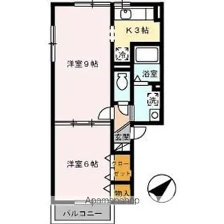 ラ・クレール薊野【2階】の間取り
