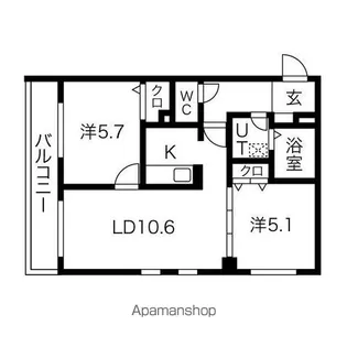 フラッツ本郷通【202号室】の間取り
