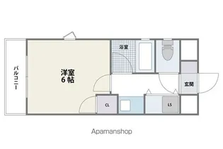 パラージュ西新【4階】の間取り