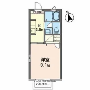マリブインドルチェ七番館【2階】の間取り