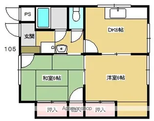 コーポアダチB棟【1階】の間取り