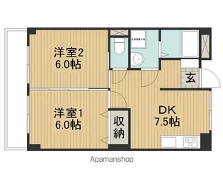 ビュー城門C【202号室】の間取り