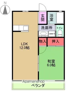 レジデンスヨシオカⅡ【102号室】の間取り
