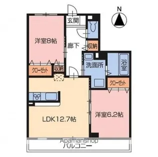 フォブール丹下Ⅱ【303号室】の間取り