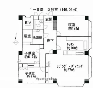 グランド・ビュー・ヒロシマ【502号室】の間取り