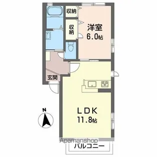コーポフレンズ【202号室】の間取り
