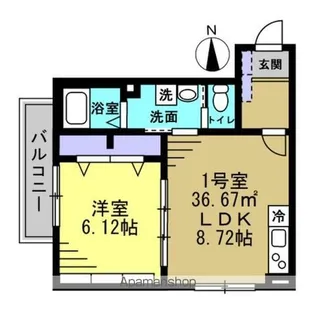 セミカ葛城Ⅱ【201号室】の間取り