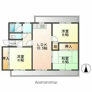 パレスブライトヒルズ【3階】の間取り