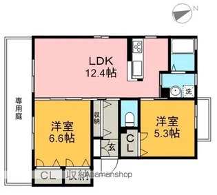 ヴィラージュ・ヌフⅠ【1階】の間取り