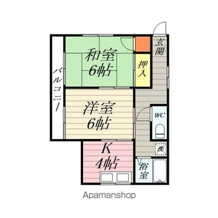 ハイツ青木【2F号室】の間取り