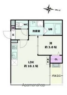 JACK SHINKAIⅢ【102号室】の間取り