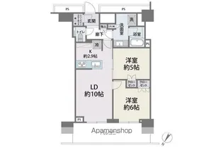 BrilliaTower西新(1504)【15階】の間取り