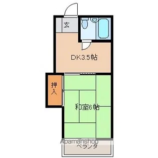 レディースホーム實松【202号室】の間取り