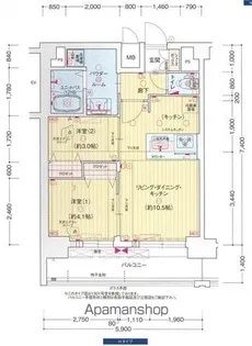プレリス上前津ノヴェル【14階】の間取り