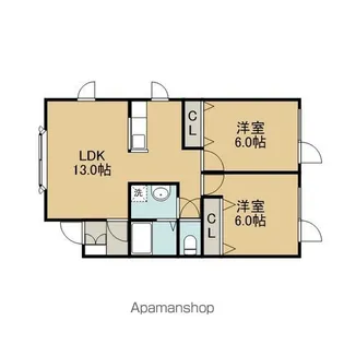 レインボーハウスプロミネント【101号室】の間取り