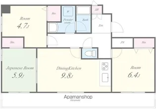 シティハウス柏【8階】の間取り
