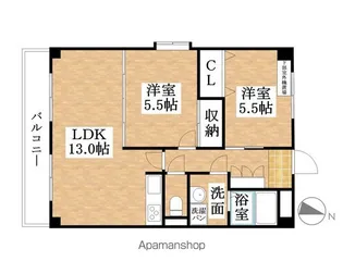 シャルマン冨士塚【1階】の間取り
