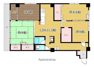 大濠レナーク【901号室】の間取り