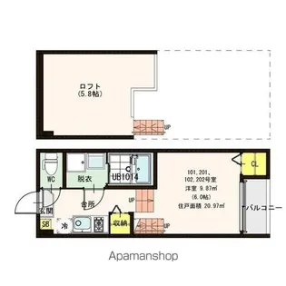 ロイヤルガーデン新田【1階】の間取り