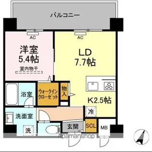 グランデール博多【10階】の間取り