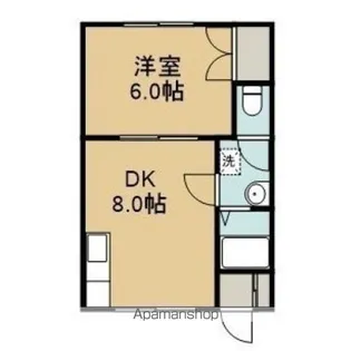 グランディール昭和【203号室】の間取り