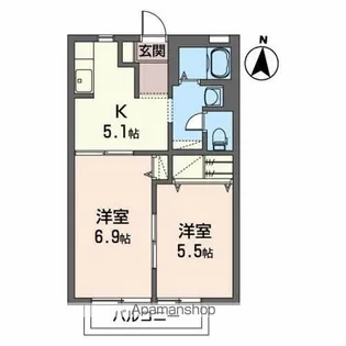 インターヴィレッジC【2階】の間取り